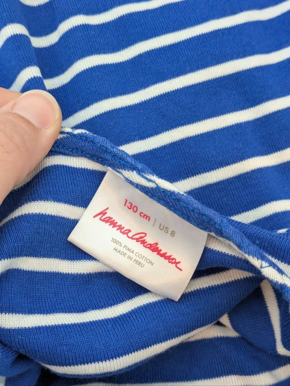 Hanna Andersson Blue Stripe Sleeveless Shirt 130 8